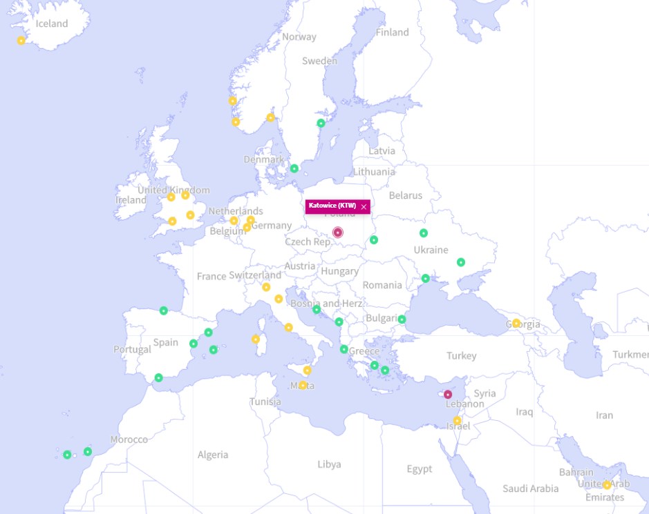 Wizz Air Krakov a Katovice