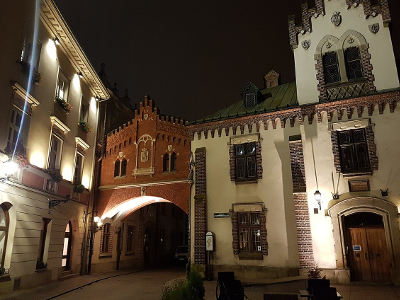 Night Maria Magdalena's Square in Krakow