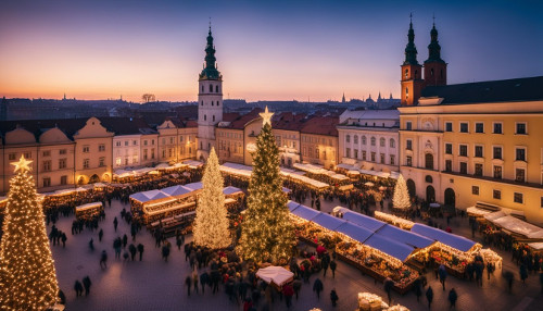 Christmas tree and markets in Poland