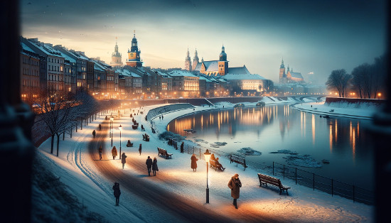 Vistula river in winter