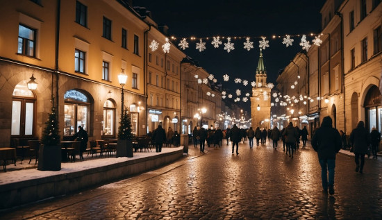 Krakow january street decoration