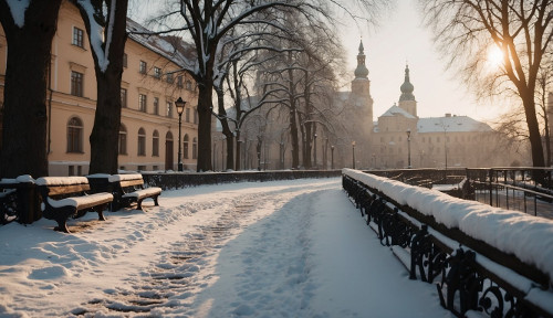 Lot of snow in Krakow