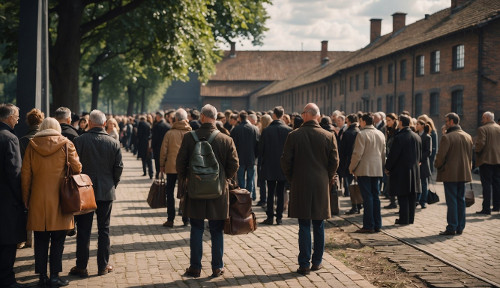 So many turists in Auschwitz