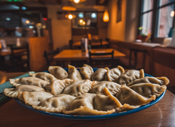 Full plate of pierogi